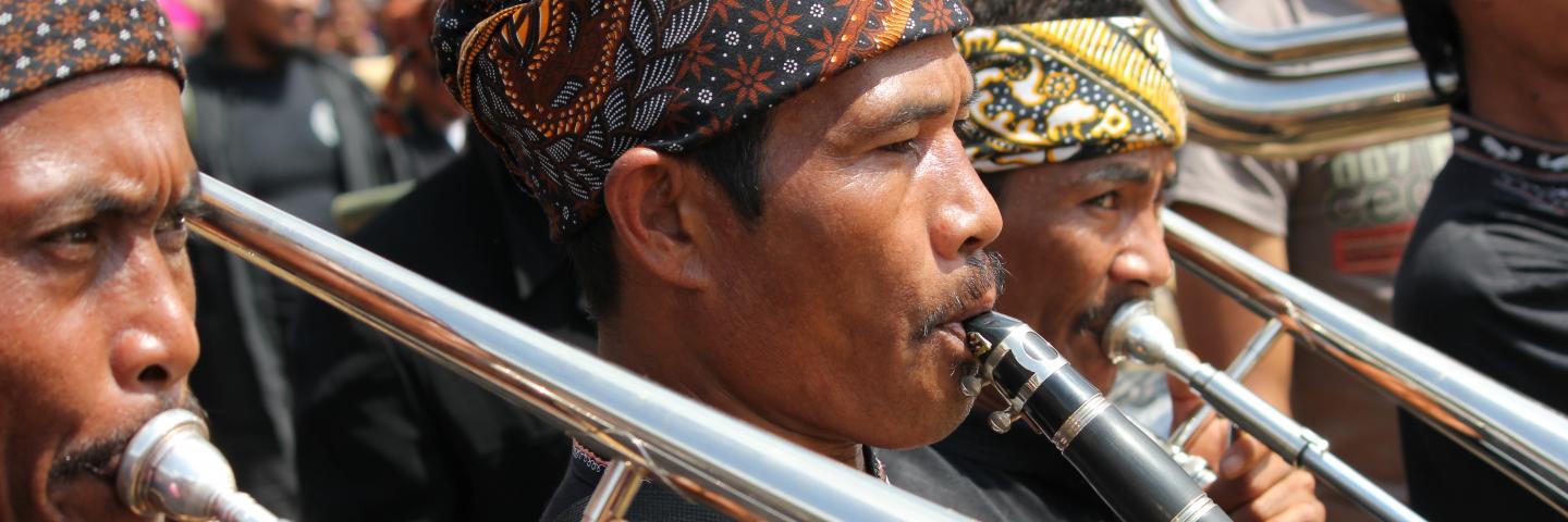 Band playing instruments